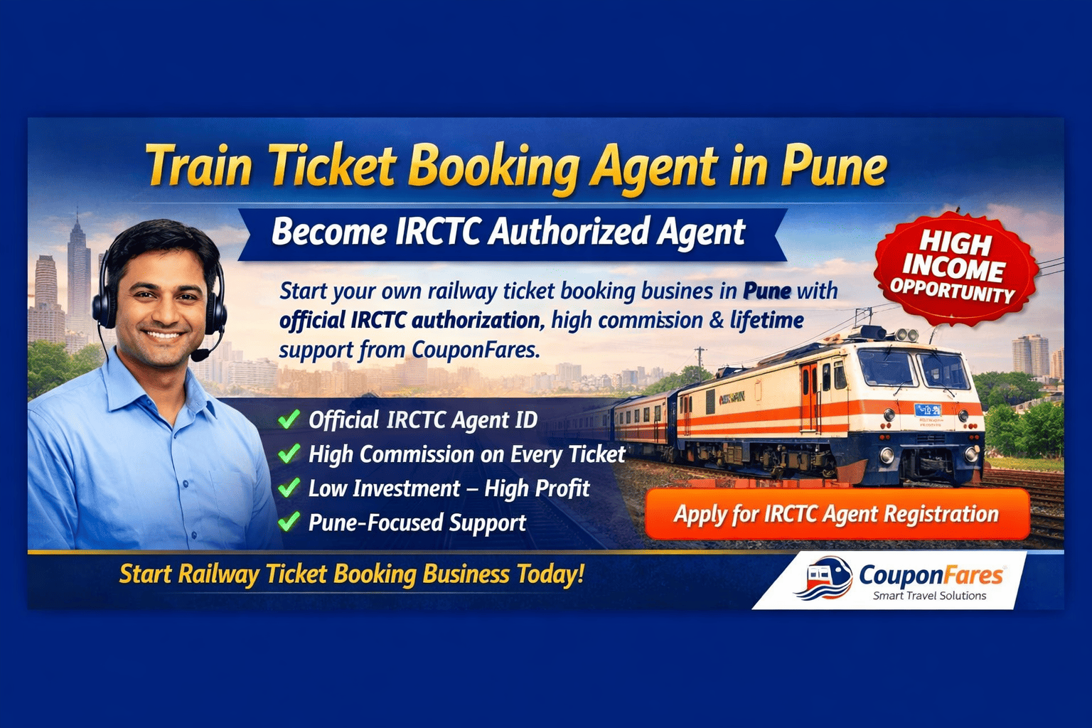 Train Ticket Booking Agent in Pune | Become IRCTC Agent – CouponFares